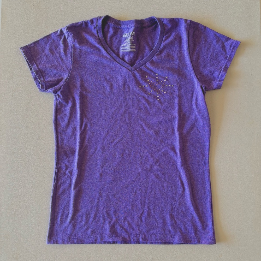 Gildan Purple Fitted Short Sleeve T-Shirt
